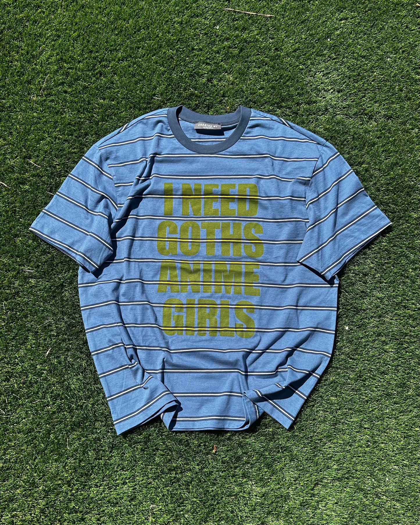 I NEED GOTHS ANIME GIRLS -YELLOW/BLACK T-