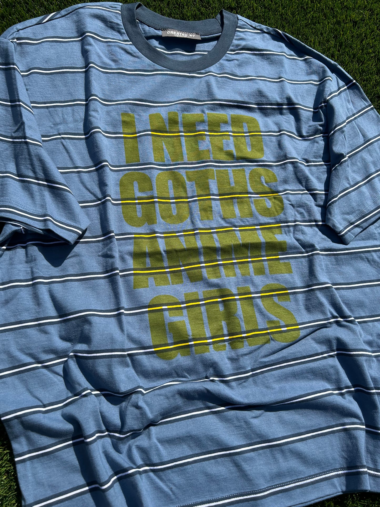 I NEED GOTHS ANIME GIRLS -YELLOW/BLACK T-