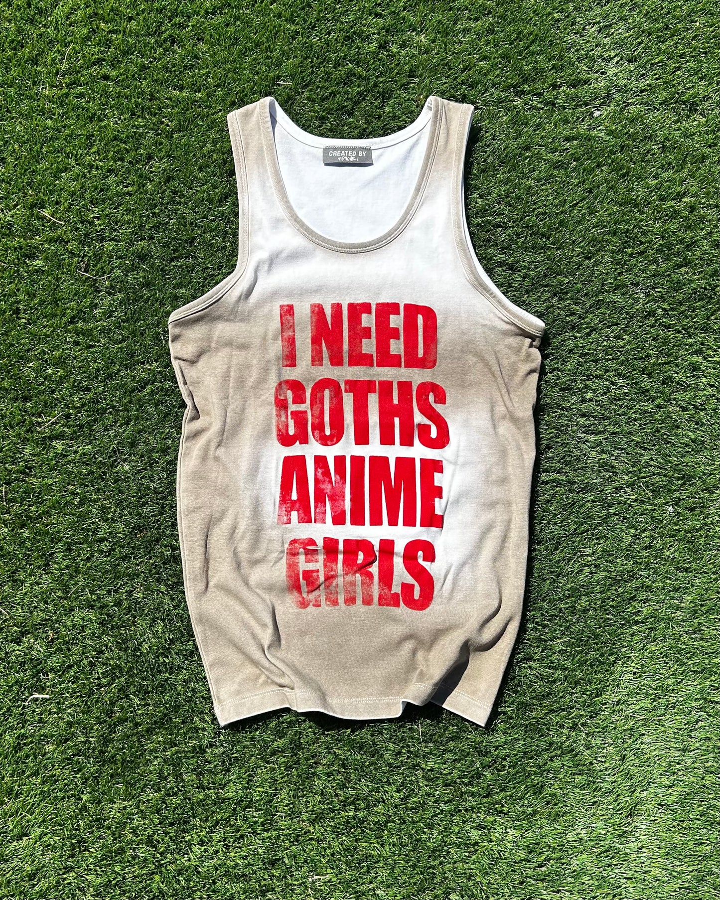 I NEED GOTHS ANIME GIRLS -SAND tank top-