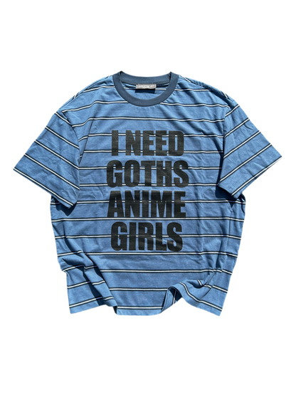 I NEED GOTHS ANIME GIRLS -YELLOW/BLACK T-