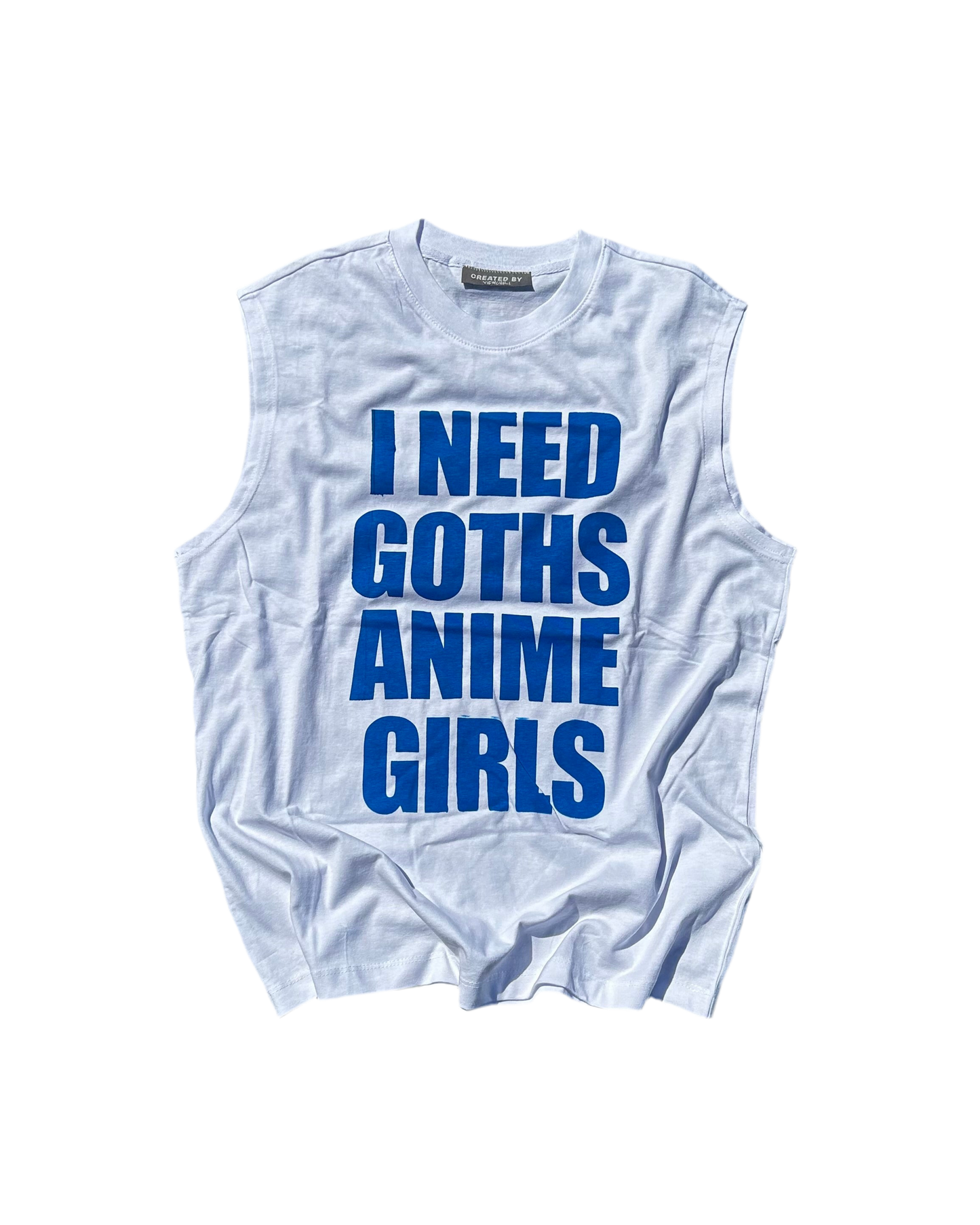 I NEED GOTHS ANIME GIRLS -BLUE tank top-