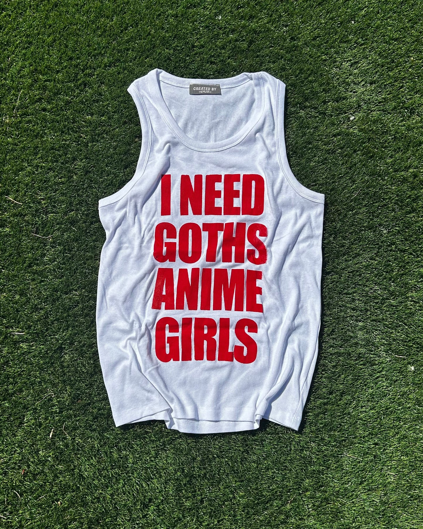 I NEED GOTHS ANIME GIRLS -RED tank top-