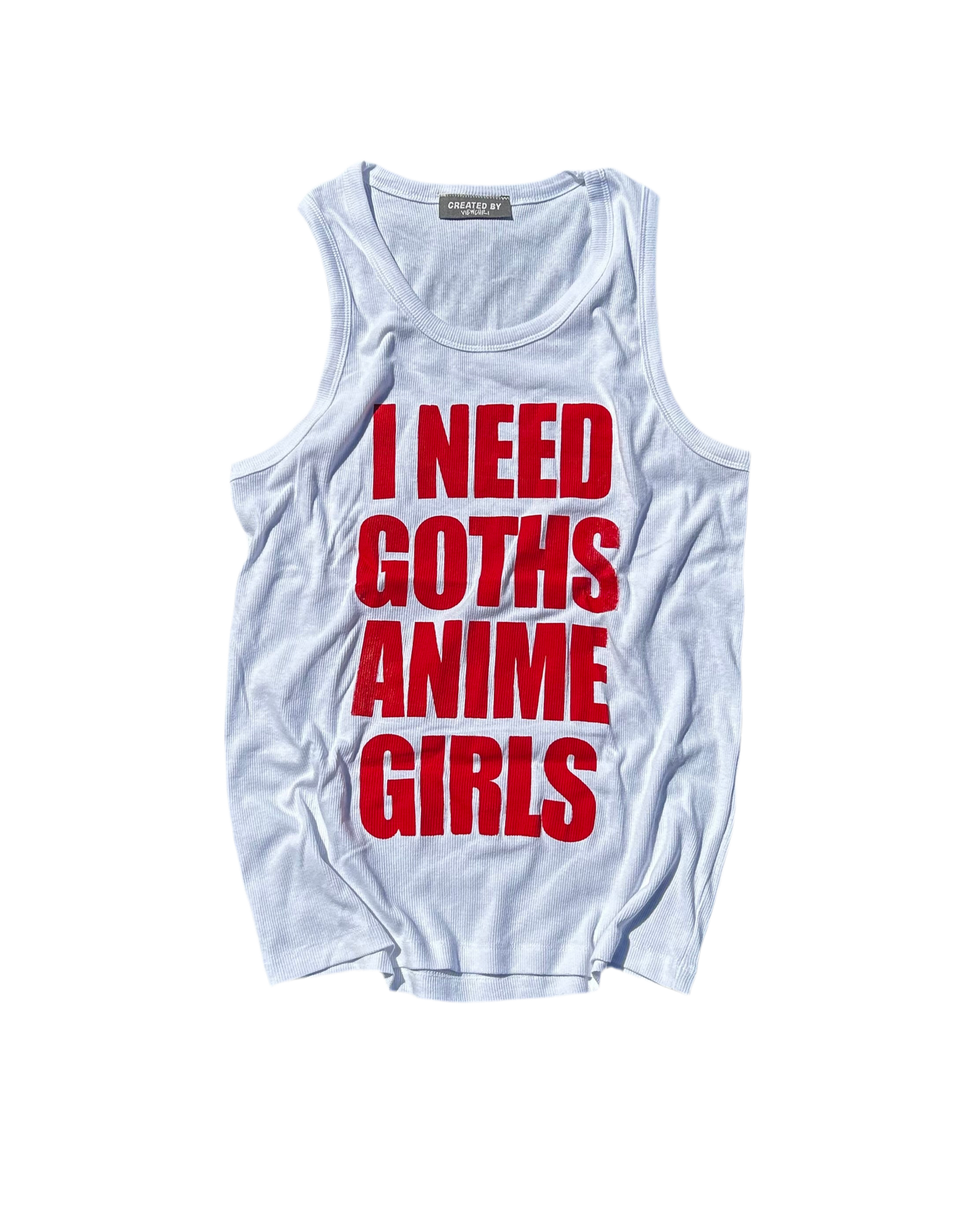 I NEED GOTHS ANIME GIRLS -RED tank top-