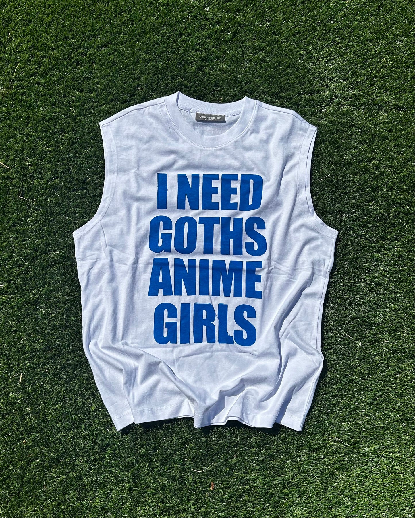 I NEED GOTHS ANIME GIRLS -BLUE tank top-