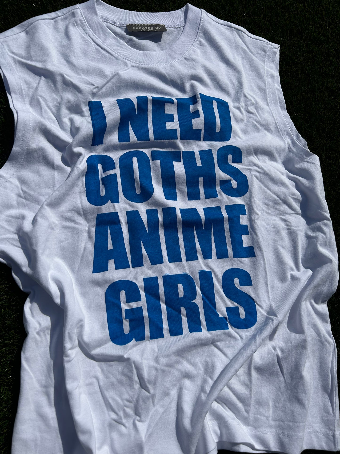 I NEED GOTHS ANIME GIRLS -BLUE tank top-