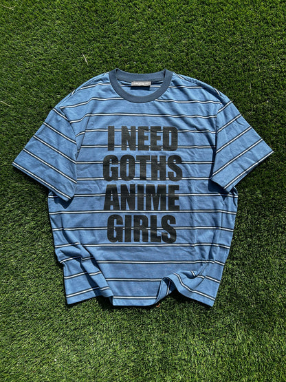 I NEED GOTHS ANIME GIRLS -YELLOW/BLACK T-